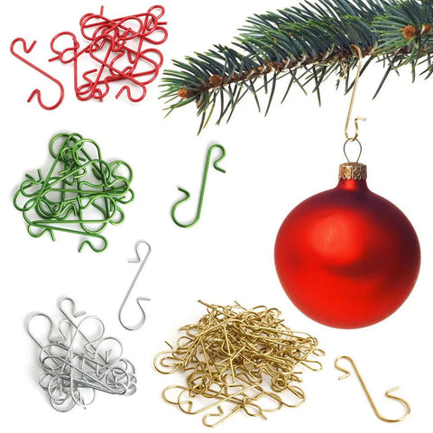 Christmas Ornament Hooks 50-Pack Metal S-Shaped Holders Pendant Hangers Tree Decoration Home Holiday