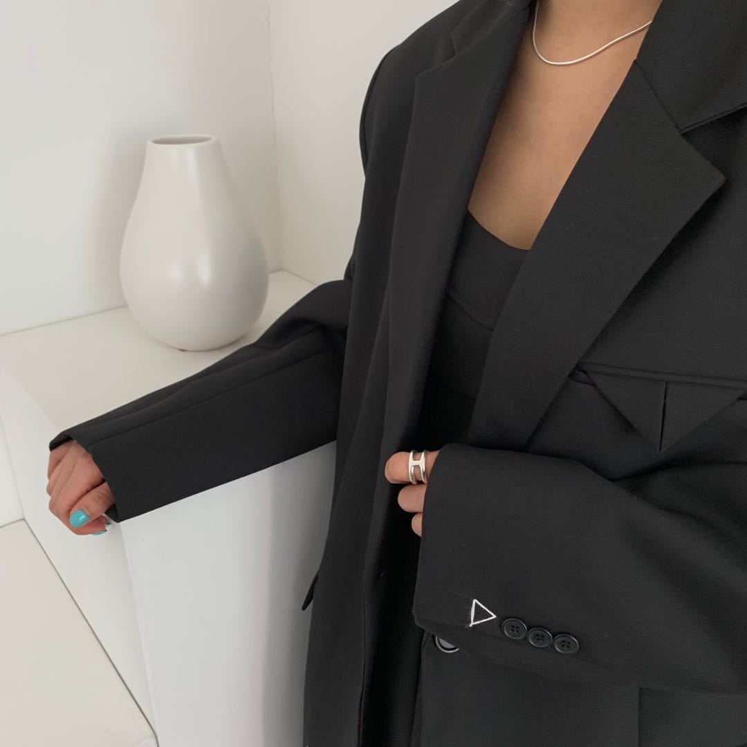 Stylish Women's Solid Color Loose Oversized Blazer Coat