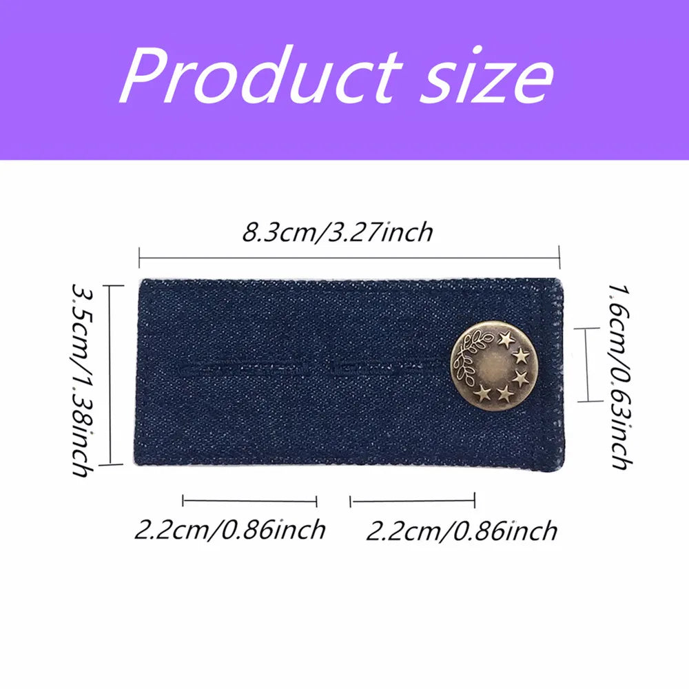 3-Pack Adjustable Denim Waistband Extender for Jeans – Stretch Button Extension for Pants, Pregnancy, Bloating or Comfort Fit