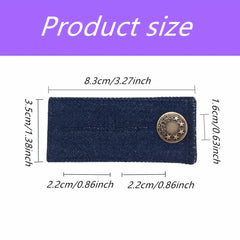 3-Pack Adjustable Denim Waistband Extender for Jeans – Stretch Button Extension for Pants, Pregnancy, Bloating or Comfort Fit