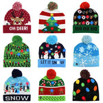 LED Christmas Beanie  Knitted Hat Christmas Light Up Knitted Hat Christmas Gift for Kids Adults Xmas Warm  Beanies