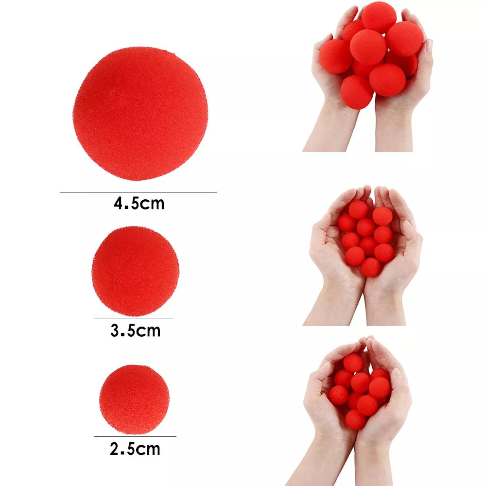 10-Pack 2.5/3.5/4.5cm Magic Finger Sponge Ball for Magic Tricks Classic Magician's Illusion Close-up Stage Magic Accessories