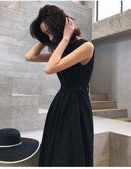 Solid Color Elegant Ofiice Party Midi Dress
