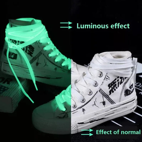 Glow in the Dark Shoelaces Kids 2-Pair Luminous Reflective Sneakers Light Up Casual Accessory