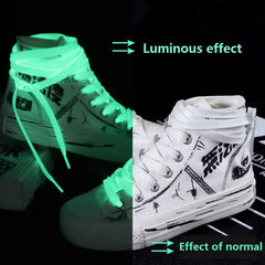 2-Pair Luminous Shoelaces for Kids Sneakers Reflective Glow-in-the-Dark Shoelaces