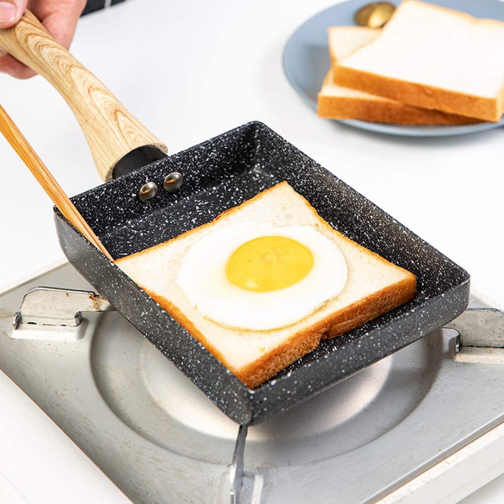 Japanese Tamagoyaki Pan Non-Stick Omelet Pancake Frying Pan Square Mini Frying Egg Pan With Silicone Spatula