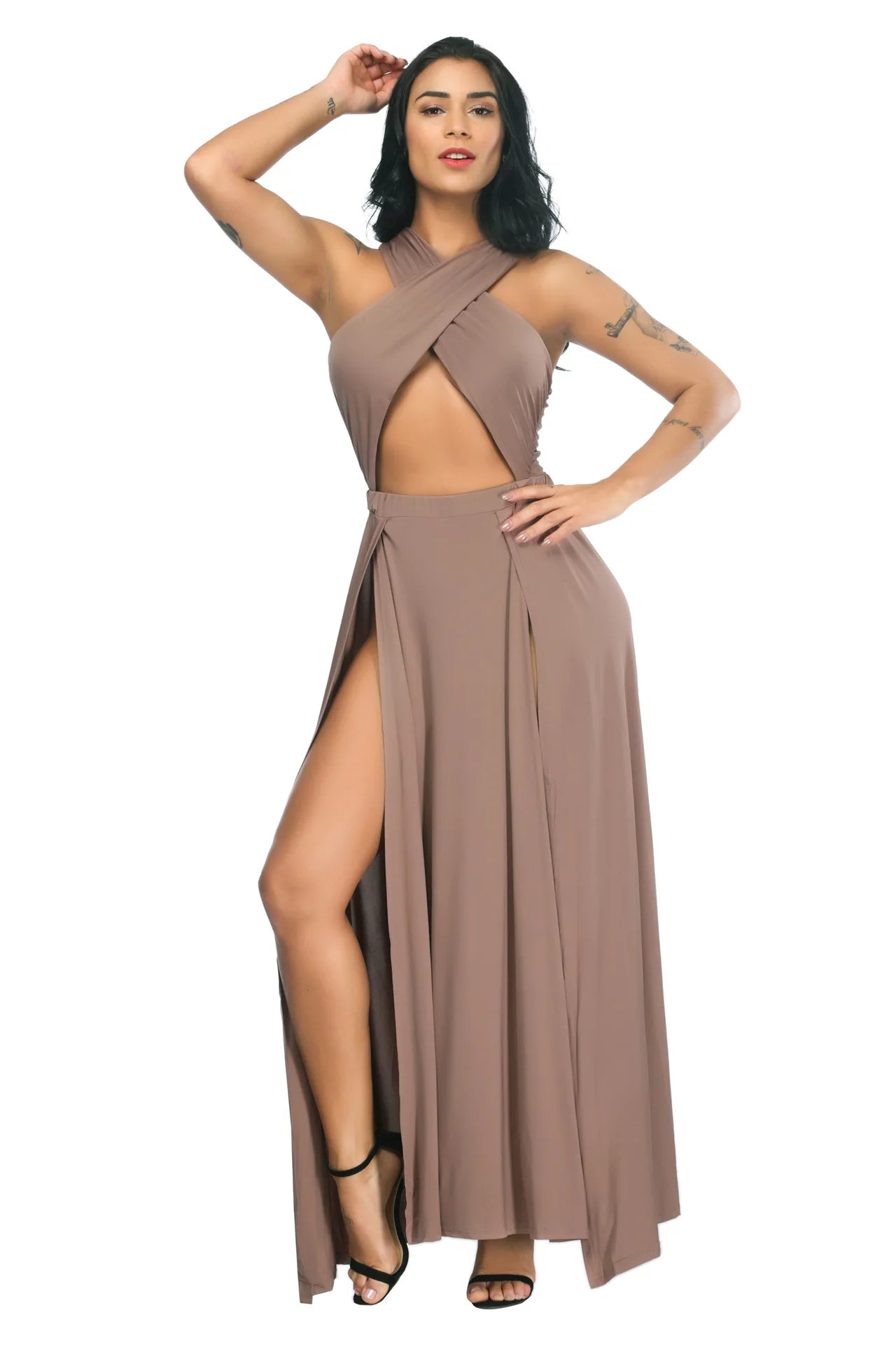 Bold & Elegant Cut-Out Maxi Dress – Sultry, Sophisticated, and Statement-Making