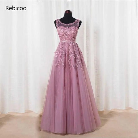 Lace Evening Gown Women Elegant Bridal Flower Beading Long Wedding Bridesmaid Prom Fashion Dress