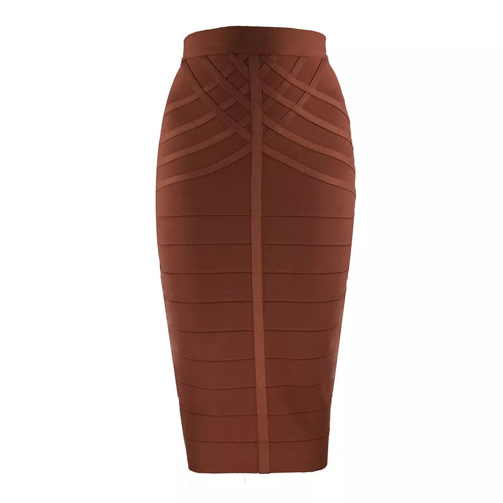 Women's Bandage Skirts Boutique Fashion Vintage Midi Skirt with Zipper