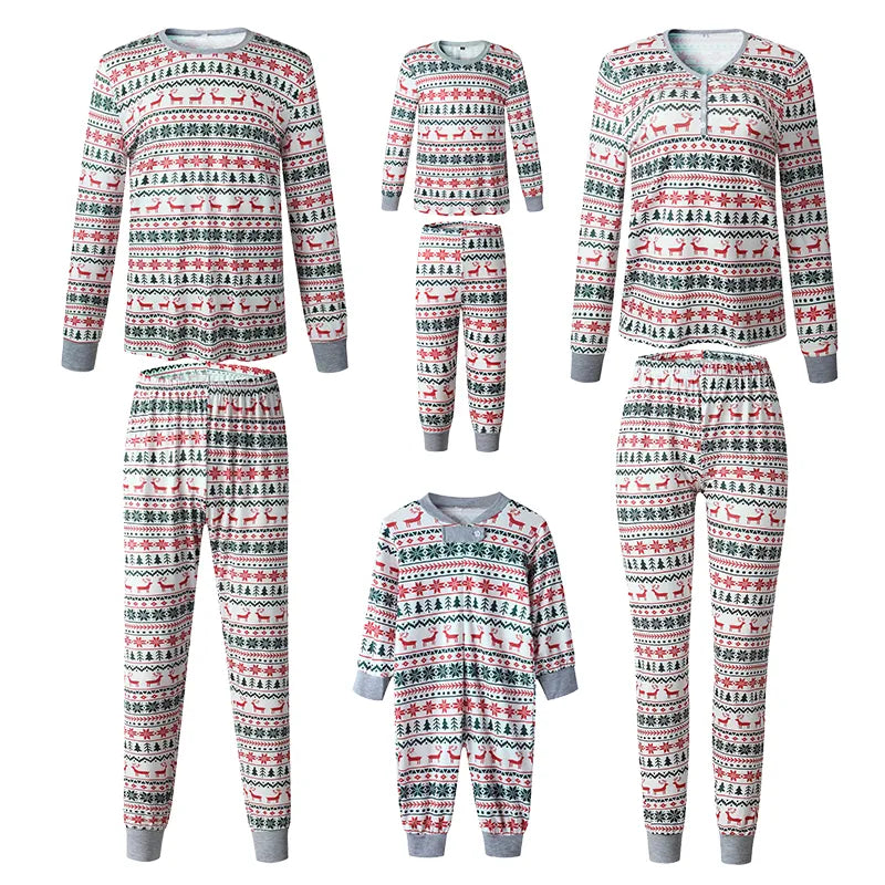 Christmas Family Matching Pajamas Sets Xmas for Adults & Kids Mother And Daughter Father Son Sleepwear Family Pajamas