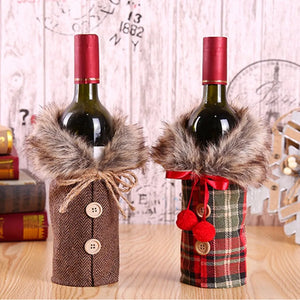 Christmas Decorations Wine Bottle Cloth Gift Bags for Home or Gift Santa Claus Cover Snowman Stocking Wine Bottle Bag Covers