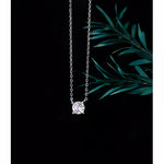 925 Sterling Silver Cubic Zirconia Necklace Geometric Cut Sparkling Zircon Pendant Necklace for Women Wedding Engagement Jewelry Gift for Her