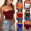 Women's Tube Tops Strapless Sexy Crop Top Solid Color Stretchy Tank Tops Camis