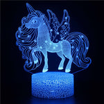 Unicorn LED Night Table Lamp Mini LED Optical Night Light Lamp with Remote For Kids