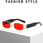 New Fashion Square Sunglasses Luxury Small Frame Sun Glasses Rectangle Metal Mirror Shades