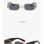 New Fashion Square Sunglasses Luxury Small Frame Sun Glasses Rectangle Metal Mirror Shades