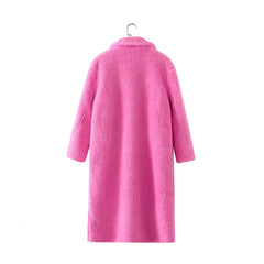 Women's Faux Fur Coats Retro Long Sleeve Thick Fur Teddy Coats