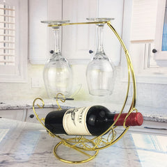 Unique Metal Wine Rack Hanging Wine Glass Holder Bar Stand Display Decor