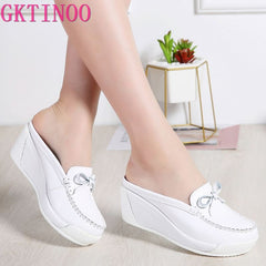 Women's Platform Wedge Slippers High Heel Slippers Casual Sandals Slip On Shoes