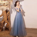 Ethereal Off-Shoulder Maxi Evening Gown A-Line Prom Dress