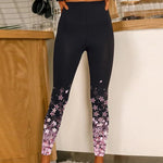 Women's High Waist Skinny Stretchy Pencil Pants Sports Fashion Floral Print Leggings