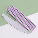 Nail File Buffer 100/180 Grit Half Moon Double Sided Sandpaper Nail Sanding Grinding for Gel Nail Polish Nail Manicure Tool