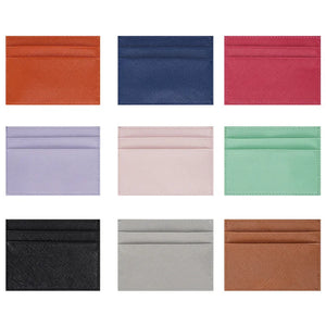 RFID Genuine Leather Credit Card Holder Candy Color Business Card Holder ID Card Case