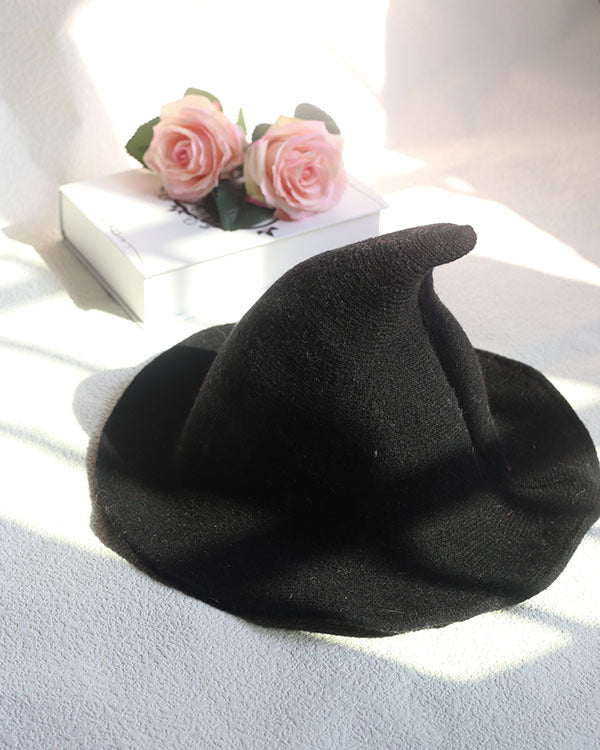 Witches Hat Wool Knit Hat Witch Accessories Halloween Witch Hat