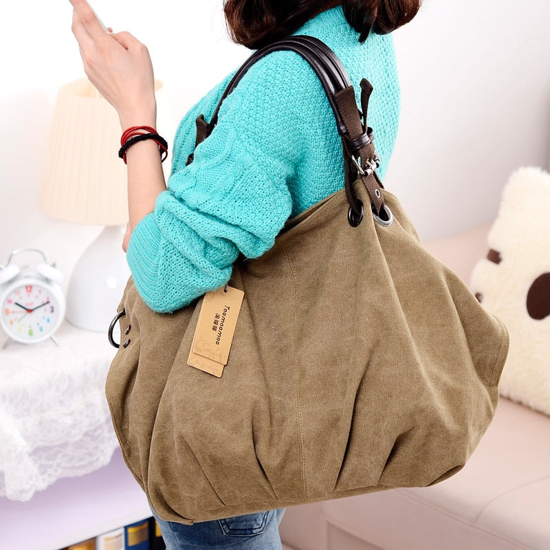 Cotton Canvas Tote Bag Crossbody Bags Premium Designer Handbag Large Shoulder Bag