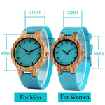 Luxurious Royal Blue Wooden Watch Quartz Wristwatch 100% Natural Bamboo Fashion Leather Band Makes great Gift