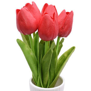 10-Pack Artificial Tulip Flowers Look Real Touch Artificial Bouquet Fake Flowers for Weddings, Decoration Home Garden Decor