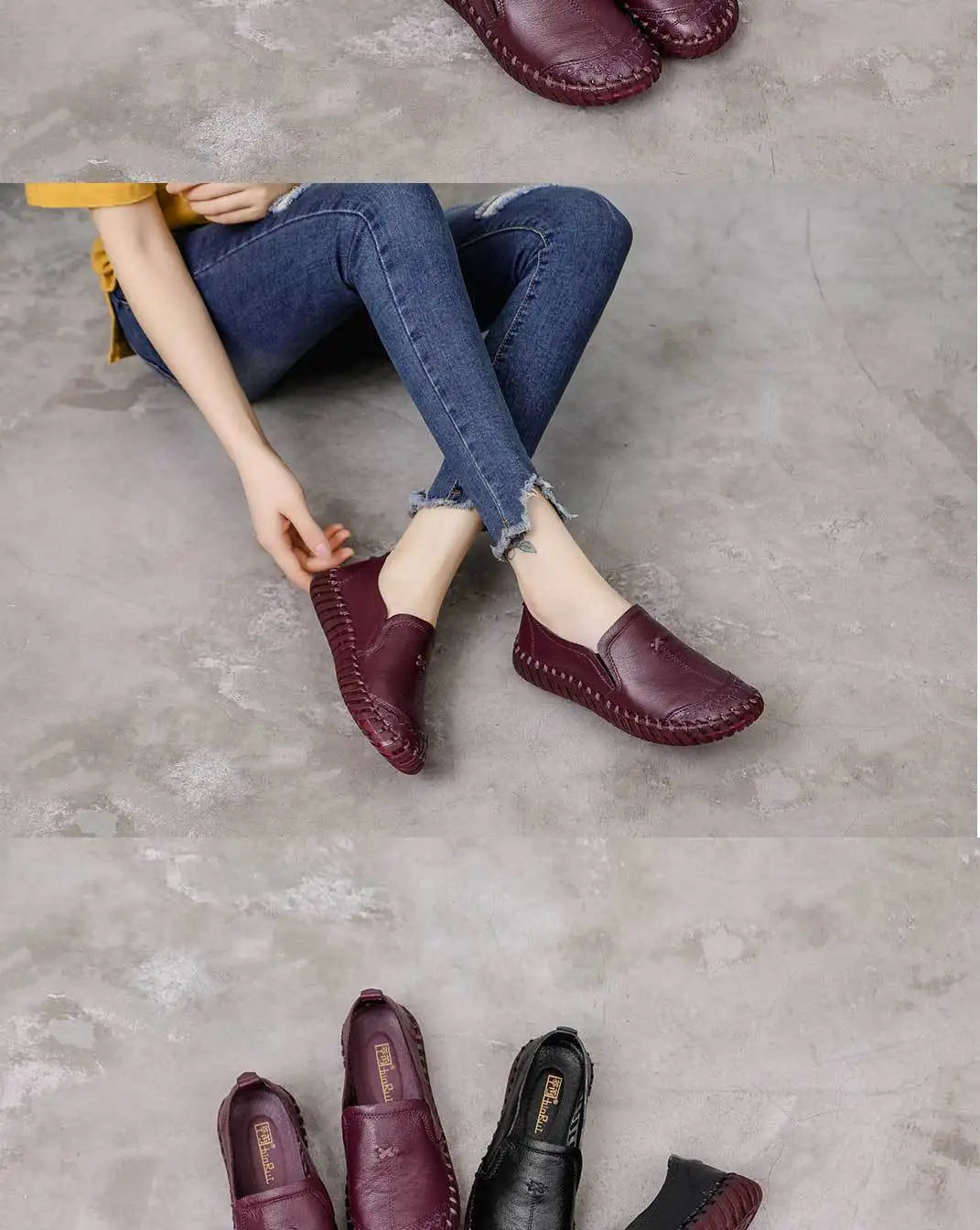 Women's Shoes Genuine Leather Loafers Casual Shoes Soft Comfortable Flats