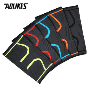 Knee Support Brace Fitness Running Cycling Elastic Nylon Sport Compression Knee Pad Brace for Basketball Volleyball, etc.