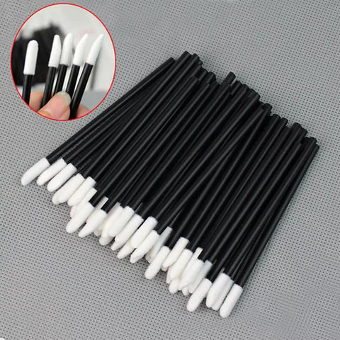Lip Brush Set 50-Piece Disposable Eyelash Mascara Applicator Lipstick Wand Cosmetic Makeup Tool