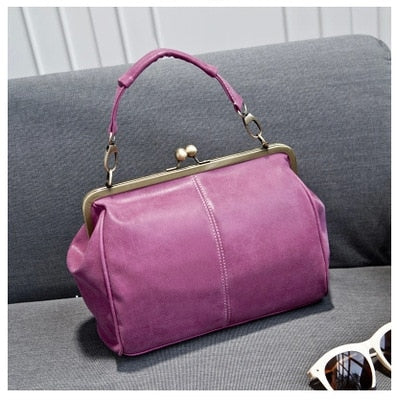 Faux Leather Ball Clasp Clutch Women Retro Shoulder Bag Elegant Evening Party Fashion Handbag