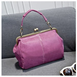Faux Leather Clutch-Leather Ball Clasp Purse Women's Handbag Retro Shoulder Bag