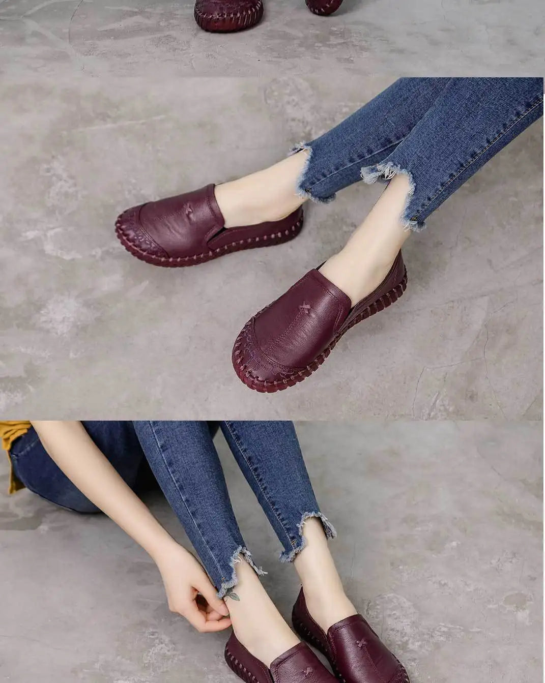 Women's Shoes Genuine Leather Loafers Casual Shoes Soft Comfortable Flats