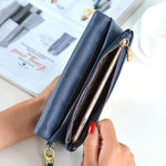 PU Leather Long Matte Wallet Vintage Solid Coin Purse Luxury Double Zipper Clutch Bag ID Credit Card Holder Wallet