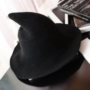 Witches Hat Wool Knit Hat Witch Accessories Halloween Witch Hat