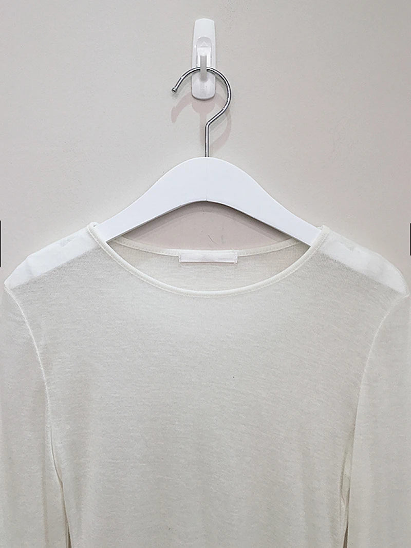 Sexy Thin Knit Sweater for Women Long Sleeve T-Shirt Slim Minimalist Stretchy Blouse Pullover Top