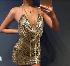 Sexy Backless Y2K Metal Party Dress