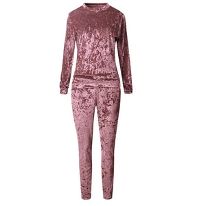 Women's Velvet Tracksuit Two Piece Set Winter Velour Tracksuit Sweat Suit 2 Piece Outfits