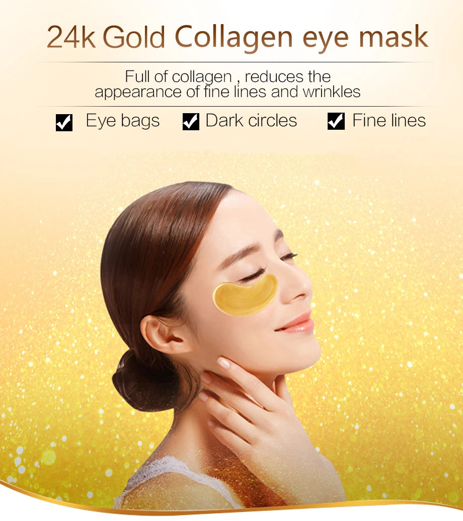 Gold Collagen Eye Mask – Anti-Dark Circles & Fine Lines Beauty Patches for Radiant Skin