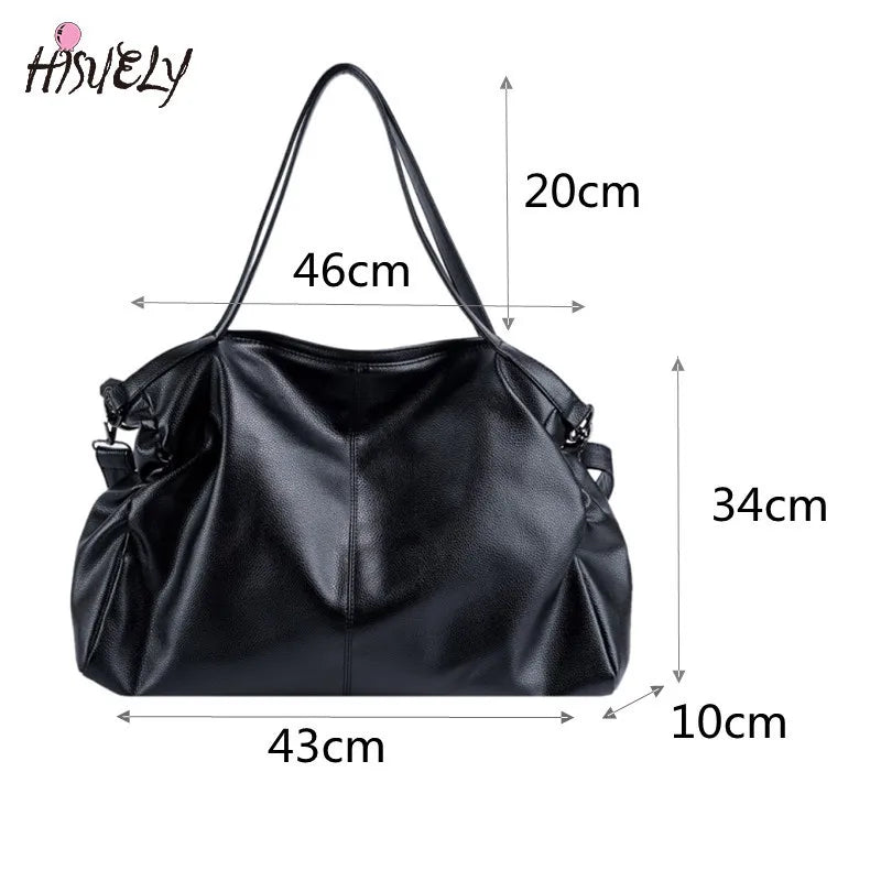 Large Capacity Tote Bag Hobo Shoulder Bags for Women Shopper Bag Travel Quality Soft Faux Leather Crossbody Handbags