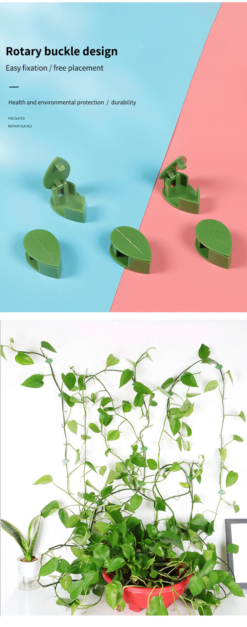 Invisible Wall Climbing Plant Fixture Rattan Vine Bracket Fixed Buckle Leaf Clips Traction Holder Garden