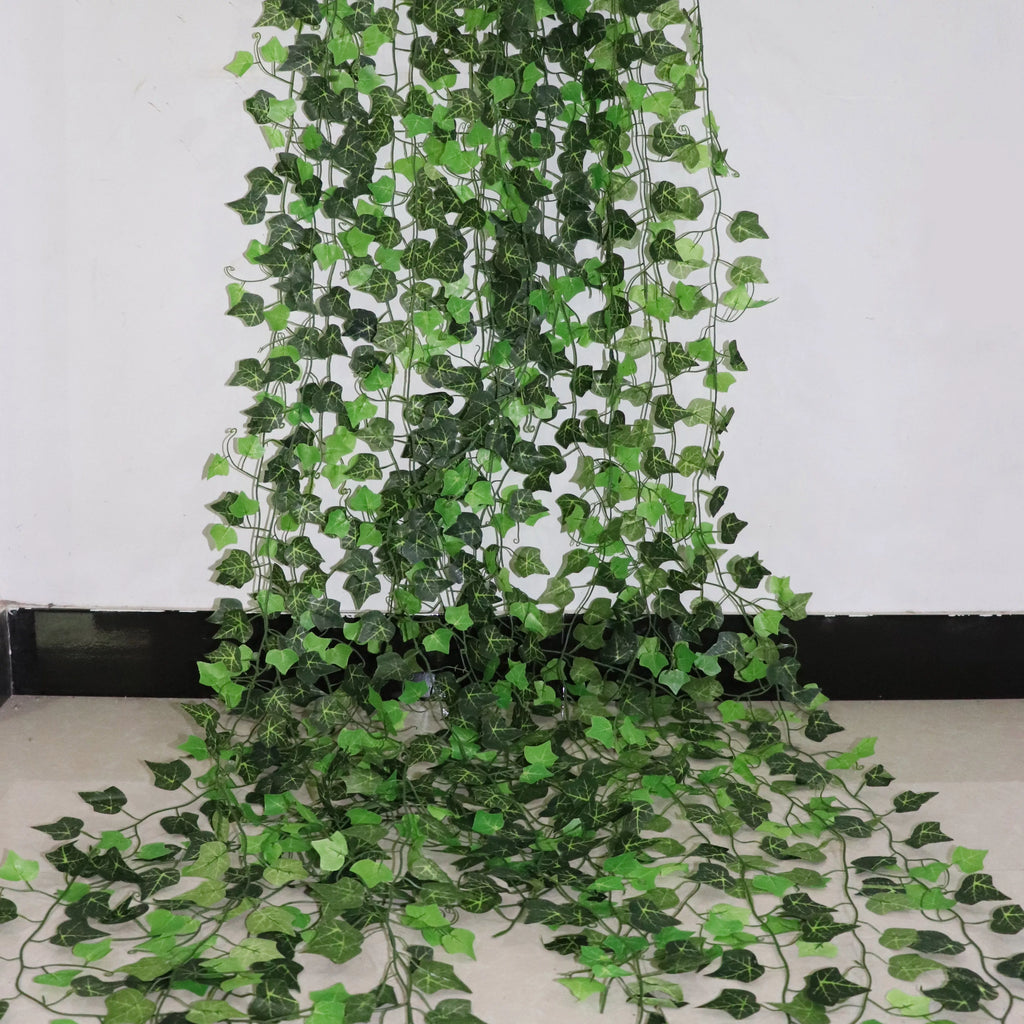 100-Leaf Artificial Ivy Leafs - 1 piece = 2.4M Home Decor Garland Plants Fake Vine Foliage Flora Creeper Green Ivy Wreath