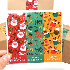 30-60Pcs Merry Christmas Gift Wrap Stickers Tape Animals Snowman Trees Decorative Stickers Wrapping Gift Box Label Tape Christmas Tags