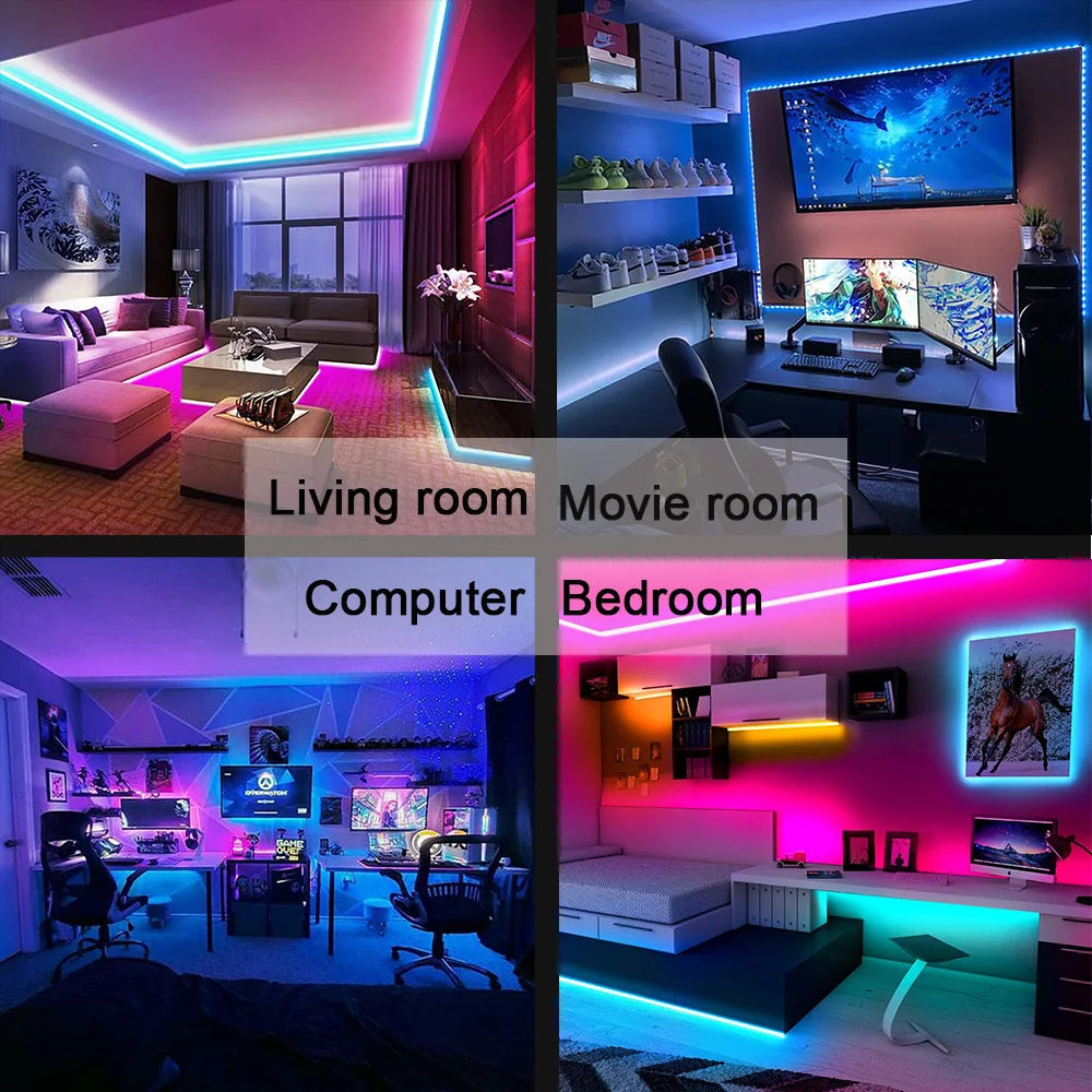 LED Strip Light Rope Light String Tape Bluetooth USB 5050 SMD 5V USB RGB Flexible Lights LED Lamp Tape Ribbon RGB Self-Adhesive For TV Desktop, etc.