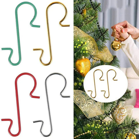 Christmas Ornament Hooks 50-Pack Metal S-Shaped Holders Pendant Hangers Tree Decoration Home Holiday