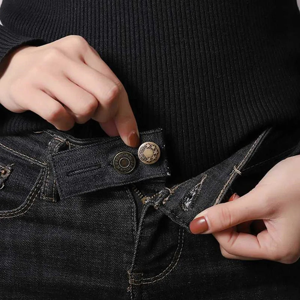 3-Pack Adjustable Denim Waistband Extender for Jeans – Stretch Button Extension for Pants, Pregnancy, Bloating or Comfort Fit